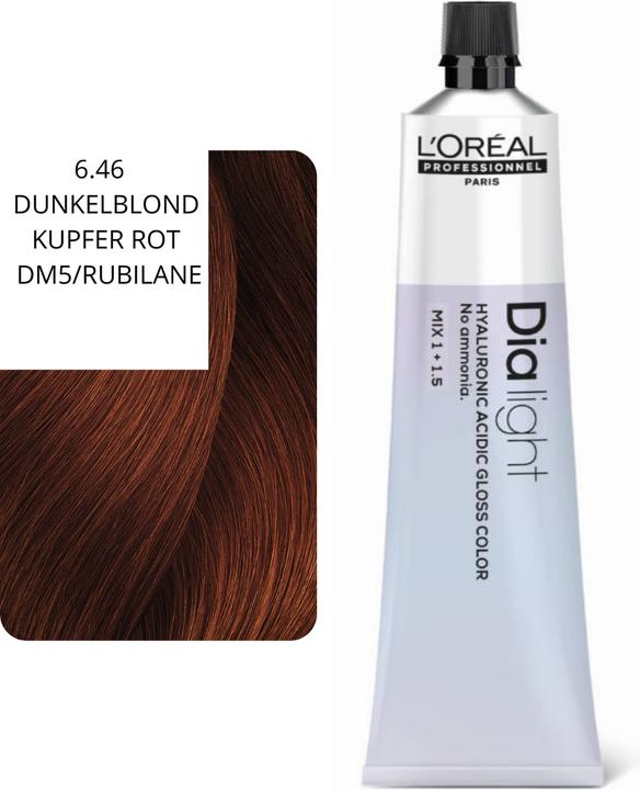 Image du produit L'Oréal Professionnel L'Oral Professionnel Dialight 646 Dark Blonde Copper Red 60ml (6.46 blond foncé rouge cuivré cuivré)