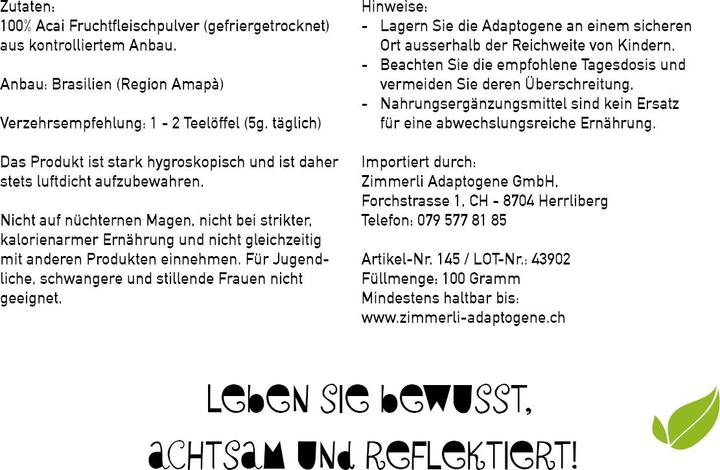 Nährwerte und Zutaten