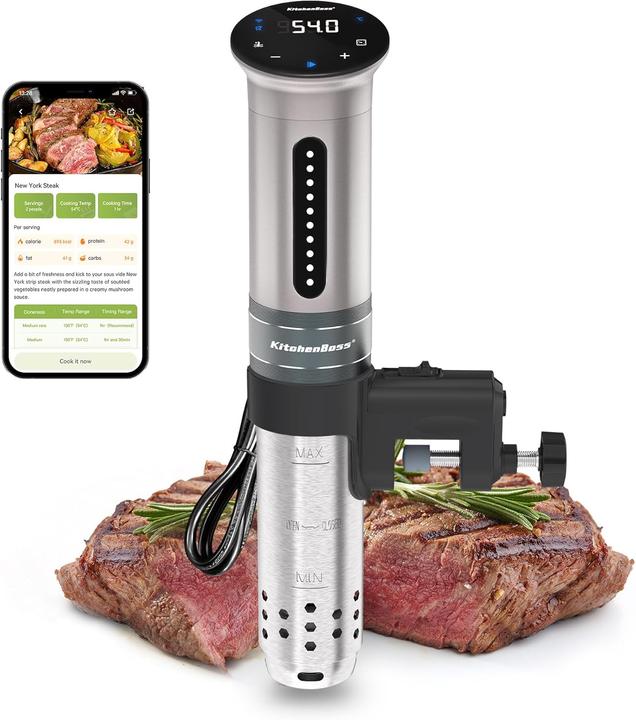 KitchenBoss Sous Vide Stick Garer mit Wi-Fi und App-Steuerung