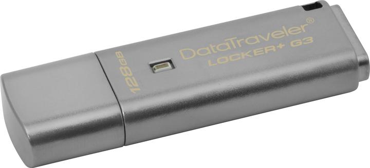 Actual product image Kingston USB flash drive DataTraveler Locker+ G3 128 GB (128 GB, USB 3.1, USB-A)