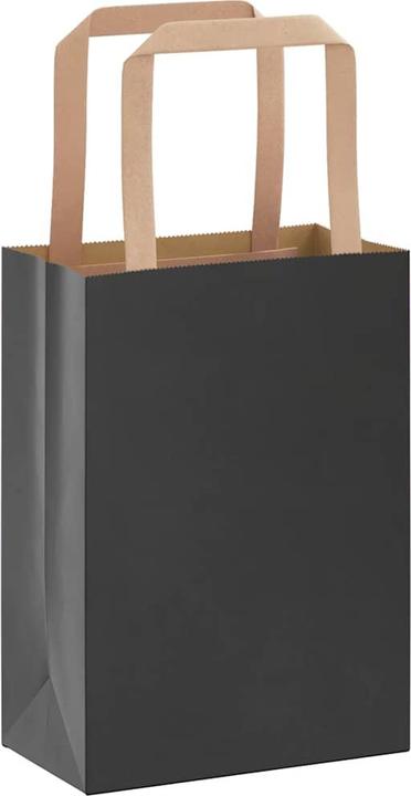 Actual product image VidaXL Kraft paper bags 50 pcs. with handle black 15x8x21 cm paper bag (Gift bag, 50 x)