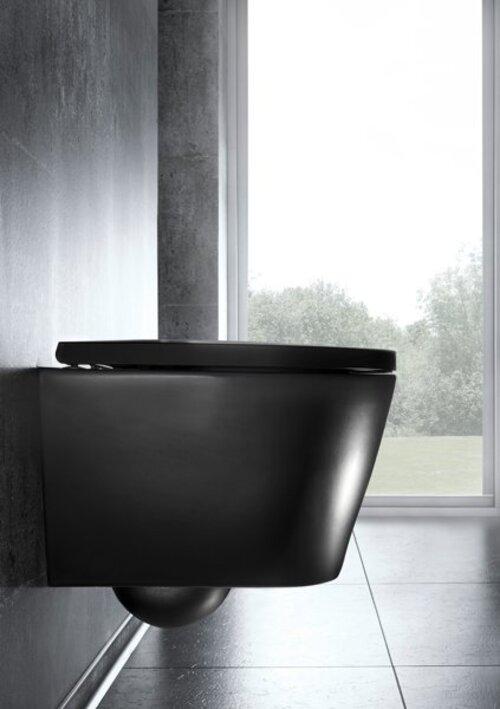 Produktbild Laufen Wand-WC COMPACT KARTELL spülrandlos, Tiefspüler schwarz matt
