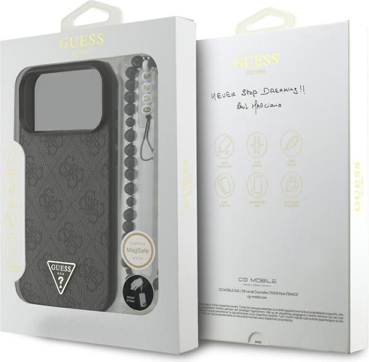 Actual product image Guess Case 4G Strap Triangle Logo MagSafe for iPhone 17 Pro Max black (Apple iPhone 17 Pro Max)