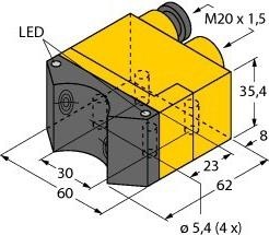 Produktbild Turk TURCK NI4-DSU35TC-2Y1X2 Induktiver Sensor, Doppelsensor für Schw NI4DSU35TC2Y1X2