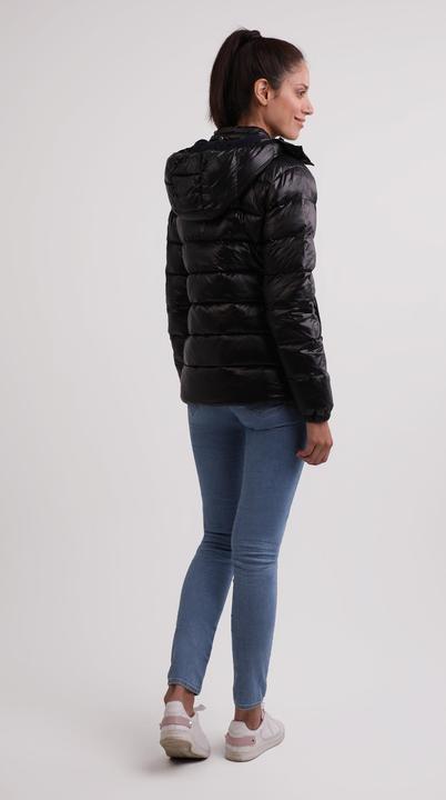 Actual product image Cash-Mere Daunenjacke mit Kapuze und Kaschmirfutter in glänzender Optik (S)