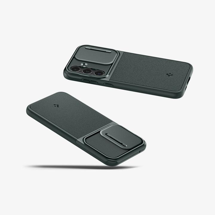 Actual product image Spigen Optics Armor Sam S23 FE zielony/abyss green ACS06381 (Samsung Galaxy S23 FE)