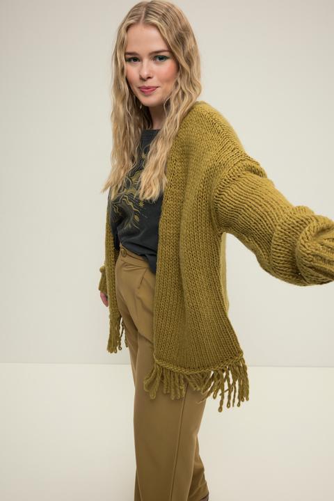 Immagine prodotto Studio Untold Cardigan aperto in morbida maglia dal taglio oversize con frange (56)