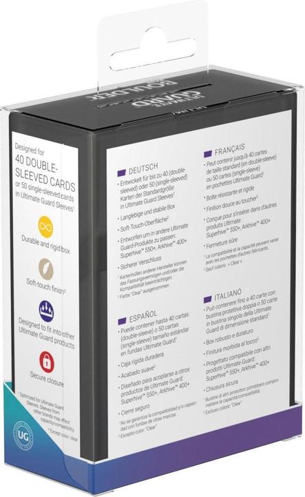 Actual product image Ultimate Guard Card Box Boulder Deck Case Standard Size 40+ Onyx