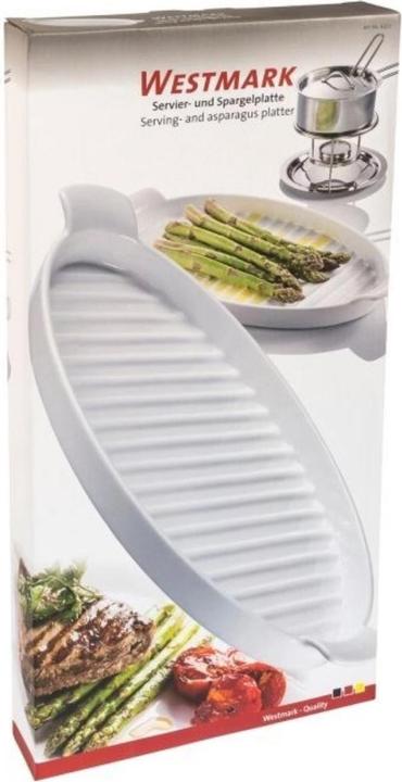 Produktbild Westmark Spargelplatte m. Bodenrillen, 39.5x20x4 cm, Porzellan