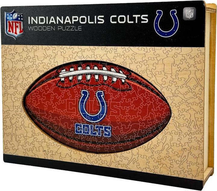 Actual product image Iconic NFL - Indianapolis Colts– Football with Logo - Wooden Puzzle Size S (150 pieces) (150 pieces)