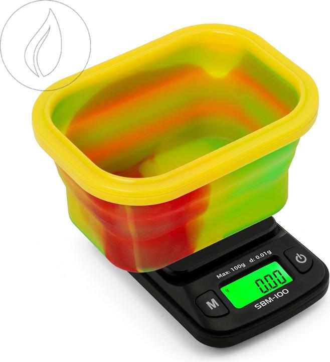 SBM-100 Mini Silicone Bowl Scale "Rasta"