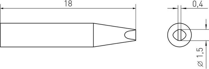 Actual product image Weller Erem Weller RTMS 015 S MS soldering tip chisel shape tip size 1.50mm content 1pc. (Soldering bit)
