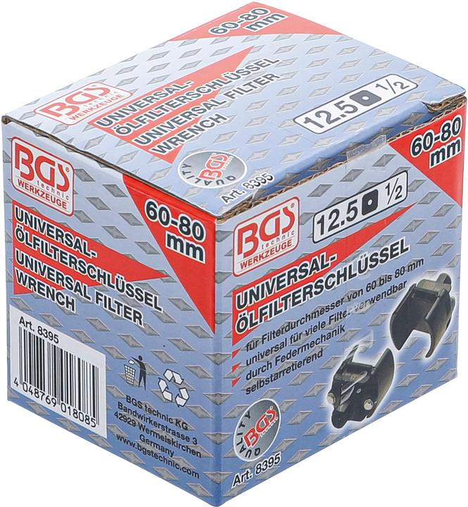 Actual product image BGS Universal Oil Filter Wrench | 12.5 mm (1/2") Drive | Ø 60 - 80 mm