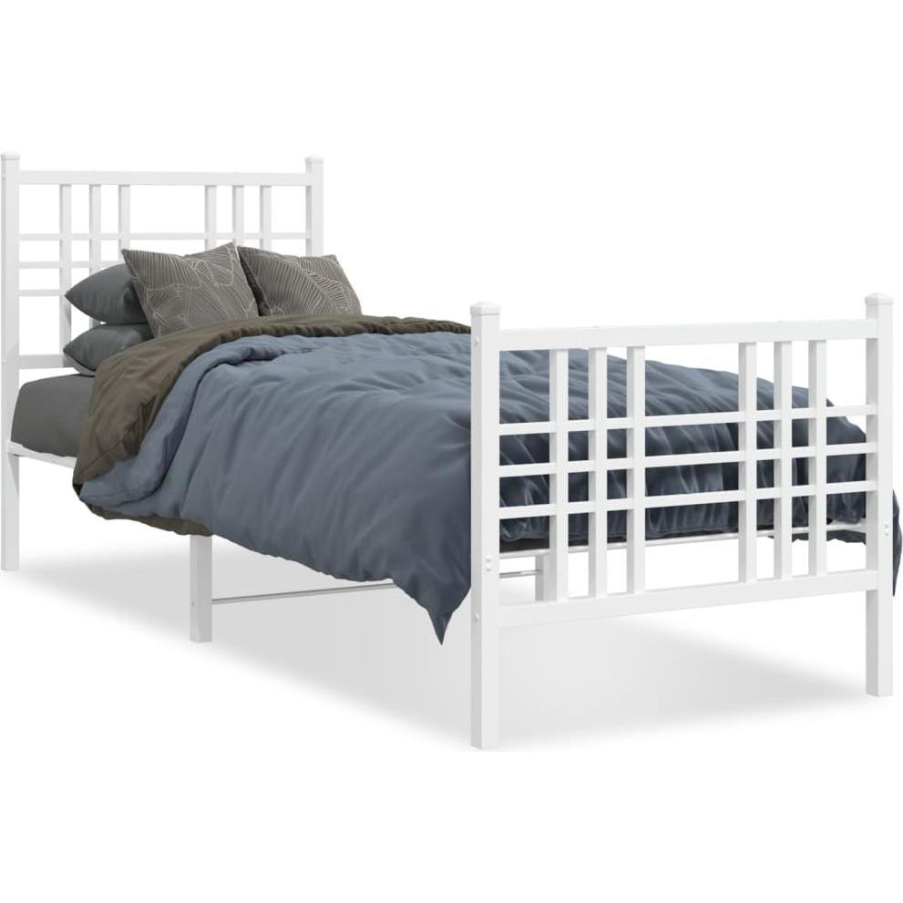 VidaXL, Bett, Bettgestell mit Kopf- und Fussteil (75 x 190 cm)