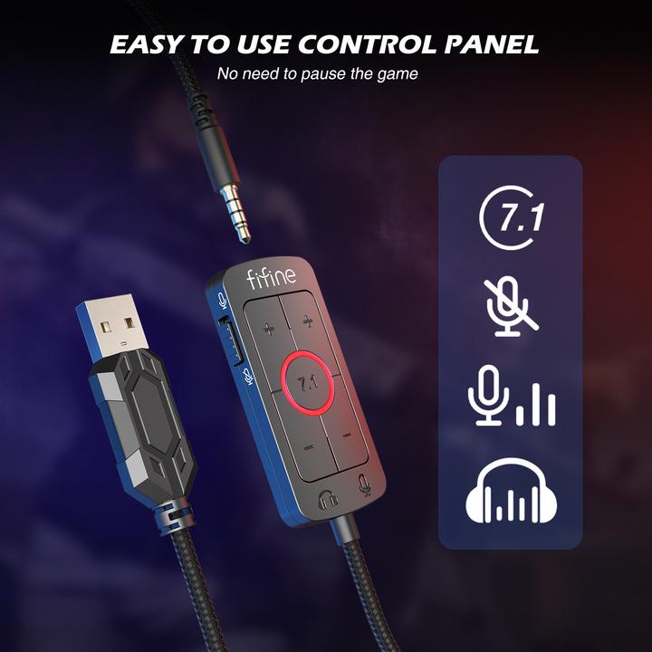 Produktbild Fifine H9 black 3.5MM + USB dual connector headphone for gaming, streaming, recording (Kabelgebunden)