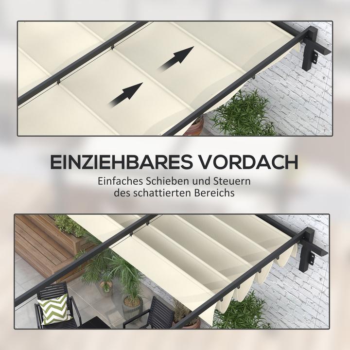 Produktbild Outsunny Pergola mit einem ausziebaren Stoffdach (297 cm, 297 cm)