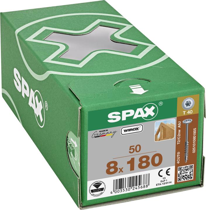 Produktbild Spax Tellerkopf T-Star Plus T40 Teilgewinde 4cut Wirox (50 Schrauben pro Stück)