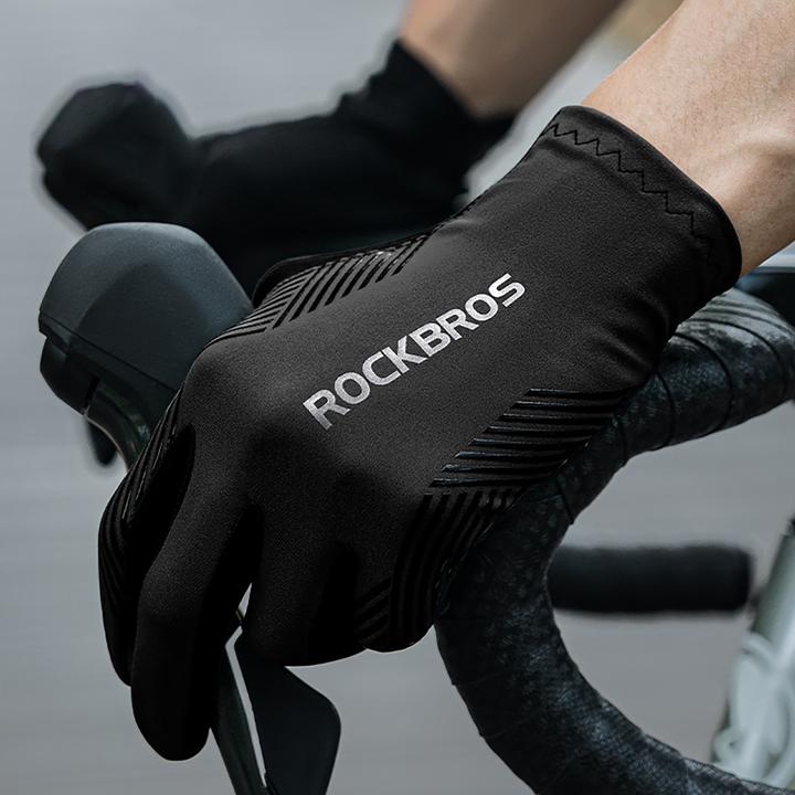 Actual product image Rockbros cycling gloves spring/summer/autumn, full, size: M - black (M)