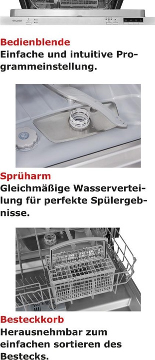 Actual product image Exquisit EGSP6012-E-030E silver - Dishwasher
