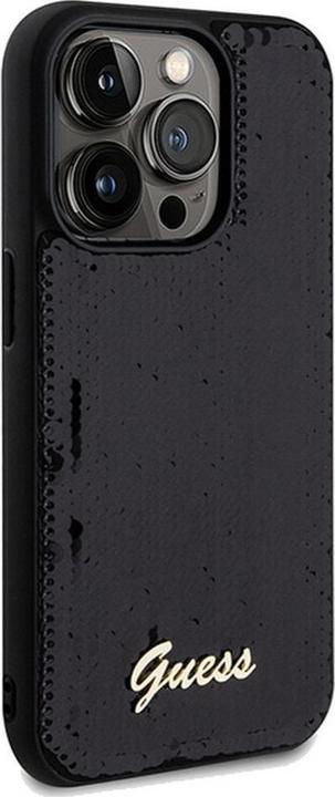Actual product image Guess GUHCP14LPSFDGSK iPhone 14 Pro 6.1 czarny/black hardcase Sequin Script Metal (Apple iPhone 14 Pro)