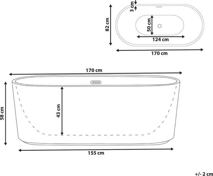 Image du produit Beliani Gocta (280 l, 170 cm, 80 cm)