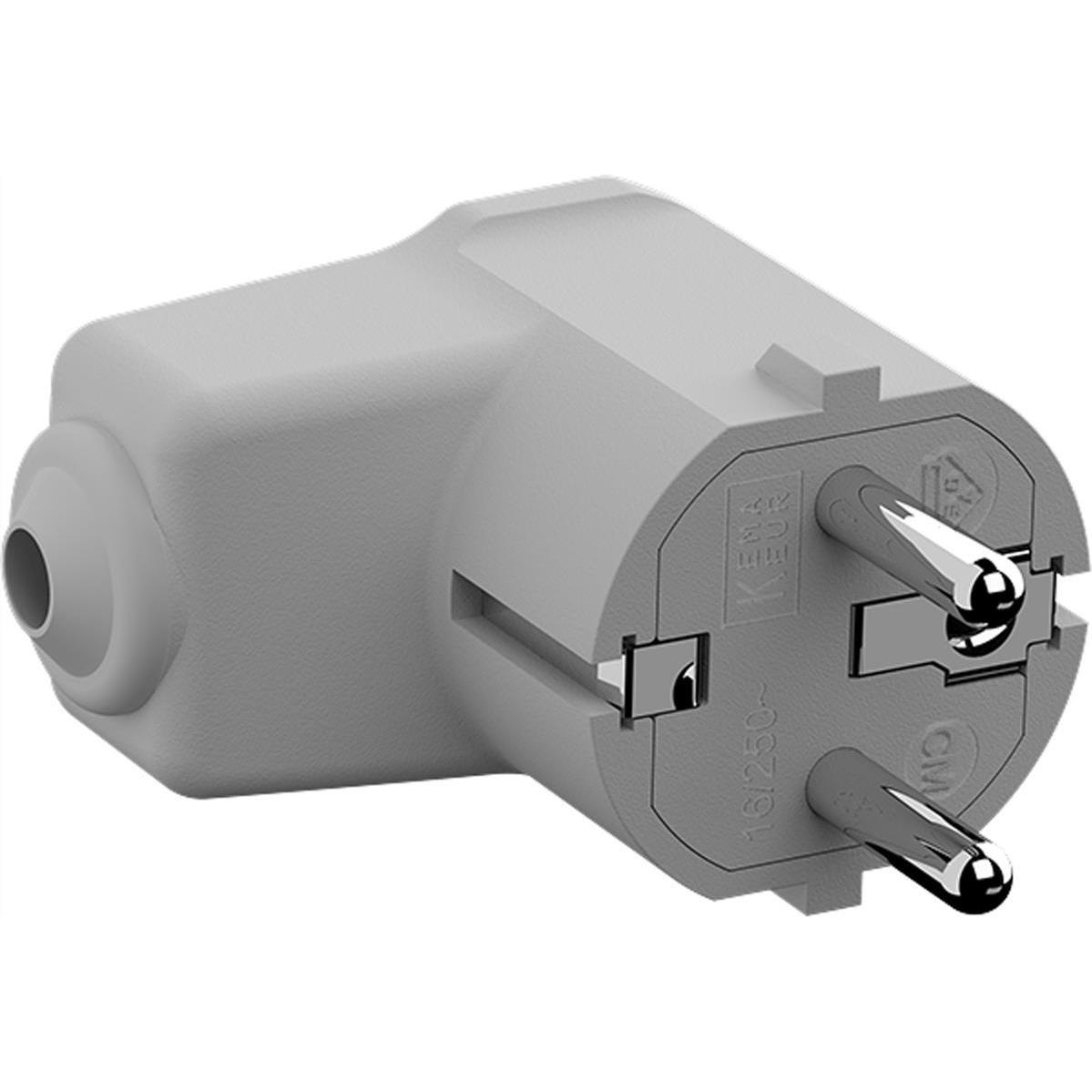 Bachmann, Netzstecker + Netzkupplung, Mountable right-angle plug grey Netzstecker-Adapter (CEE 7/7)