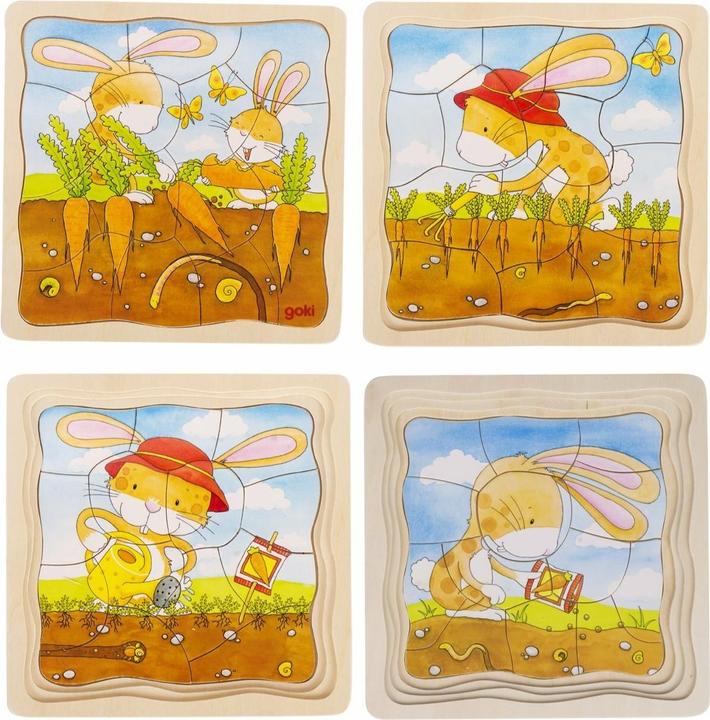 Produktbild Goki Holz Puzzle-Gemüsegarten (53 Teile)