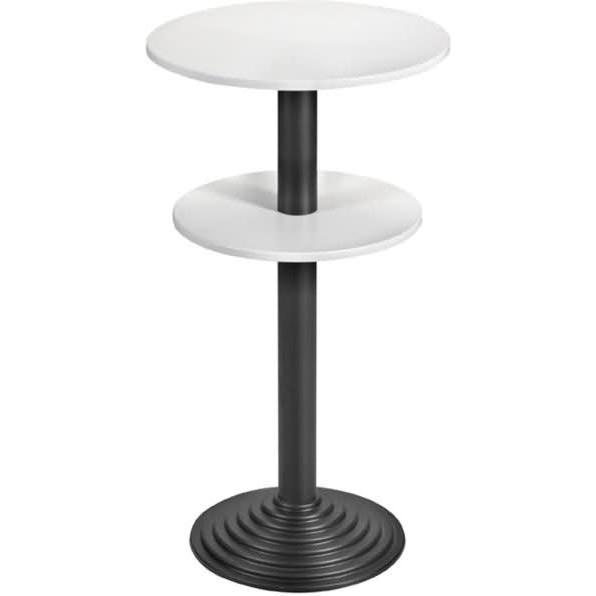 Bisley, Tischplatte, Stehtisch 2 Platten rund Stahlsäule D 80 mm Aluminium-Gussfuss D B600 x...