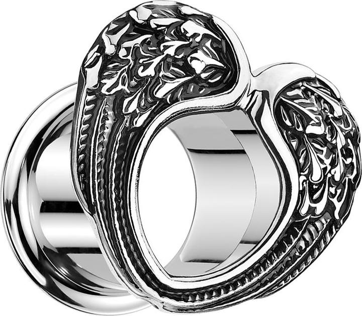 Produktbild Star Piercing Flared Tunnel silber Engelsflügel (Chirurgenstahl 316L, Messing)