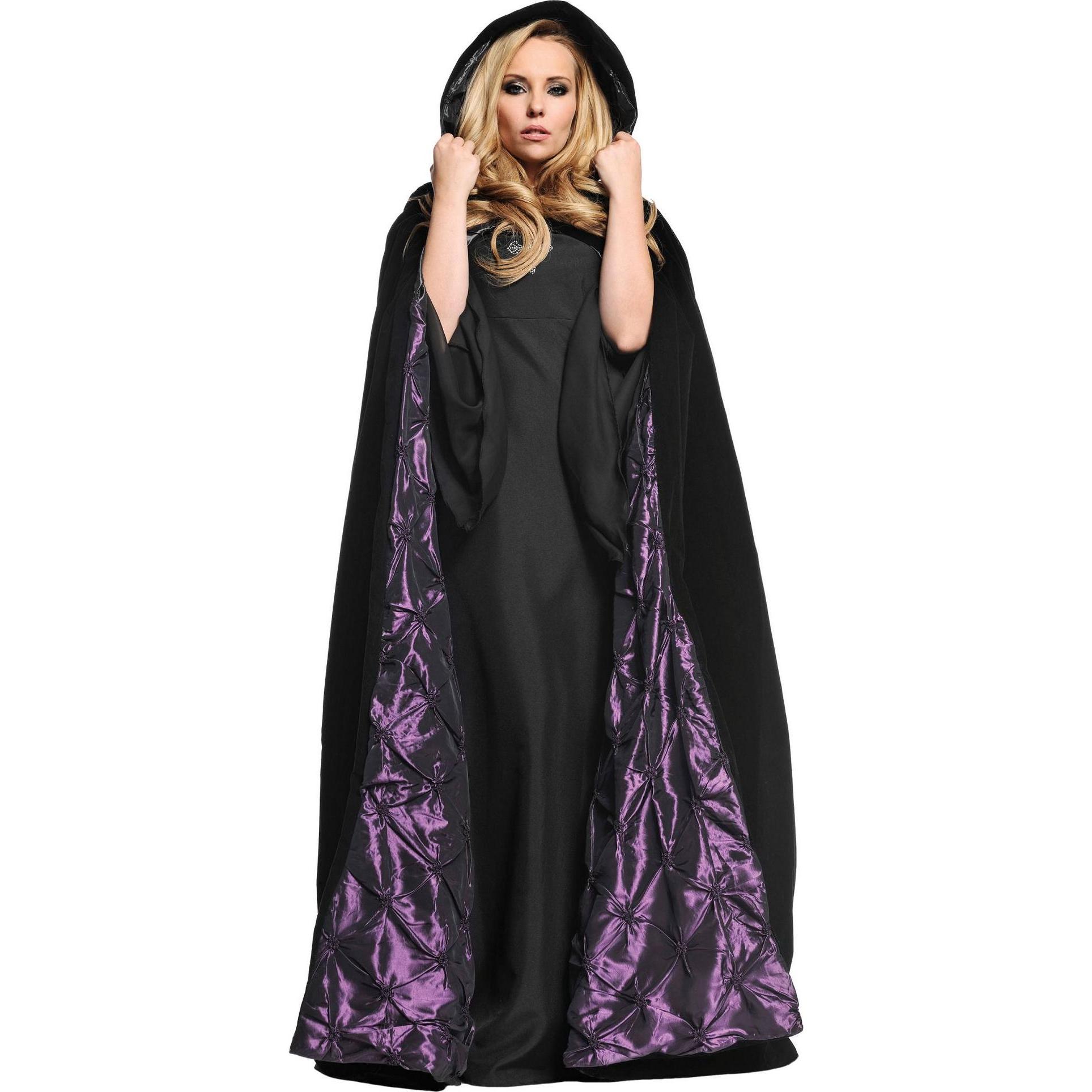 Underwraps Kapuzencape mit lila Innenfutter (One Size)