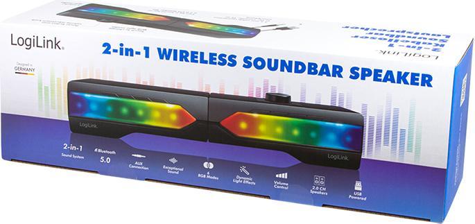 Image du produit LogiLink Barre de son mobile avec Party Light, système de son pour le jeu 2 en 1 (6 W, 2.0 Canal)