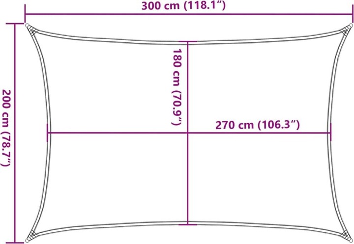 Actual product image VidaXL Sonnensegel 160 g/m² Rechteckig farben HDPE (2 x 3 m)