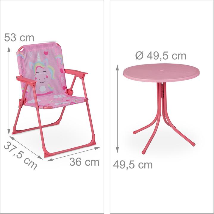 Image du produit Relaxdays Ensemble de meubles pour enfants, chaises pliantes et table