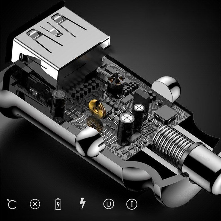 Actual product image Baseus Grain Car Charger Black