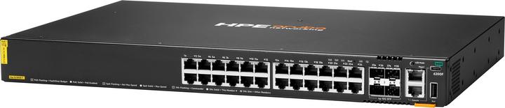 Actual product image Aruba HPE Networking CX 6200F 24G Class-4 PoE 4SFP+ 370W Switch (28 ports)