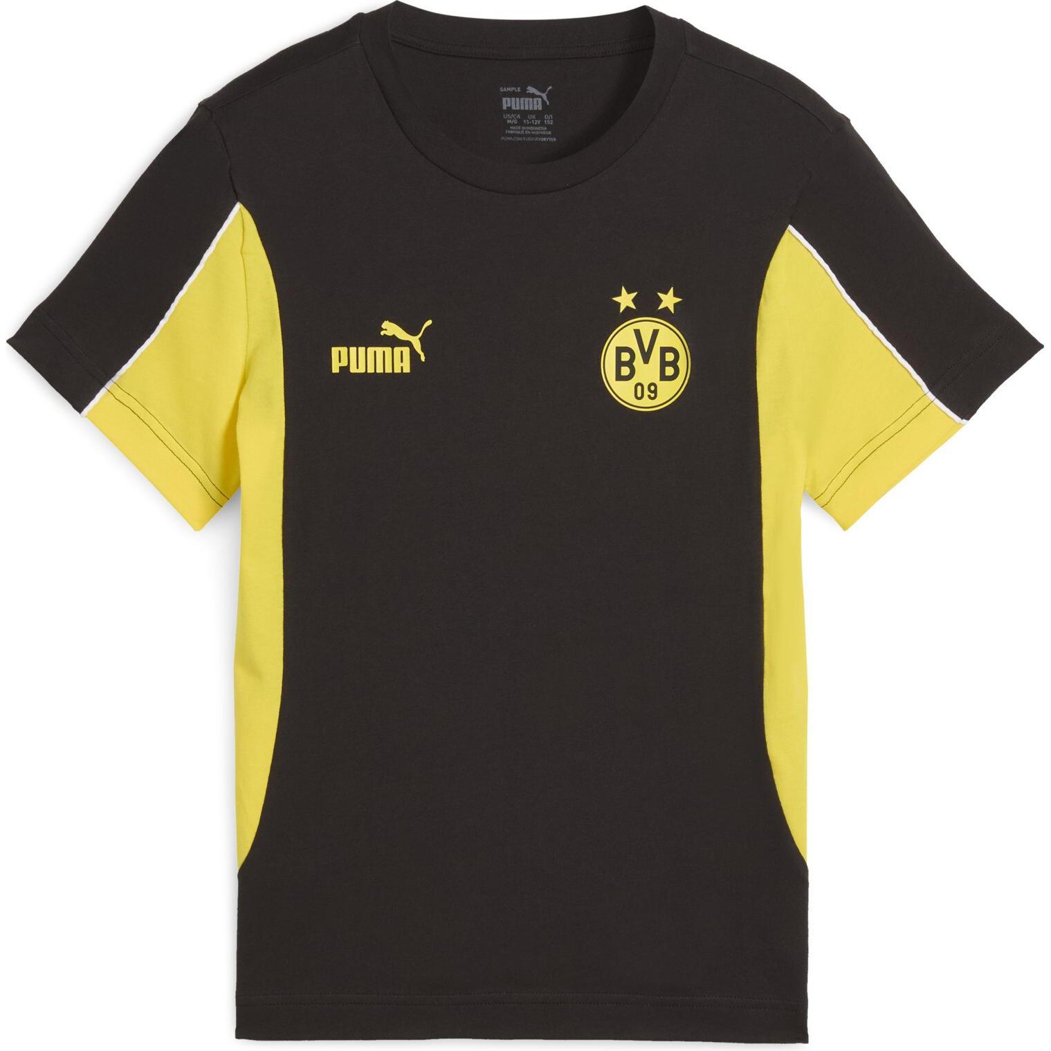 Puma, Jungen, Sportshirt, BVB ftblARCHIVE Tee Jr (152), Schwarz, 152