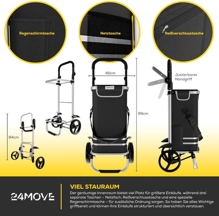 Produktbild 24Move Klappbarer Einkaufstrolley mit Kühlfach