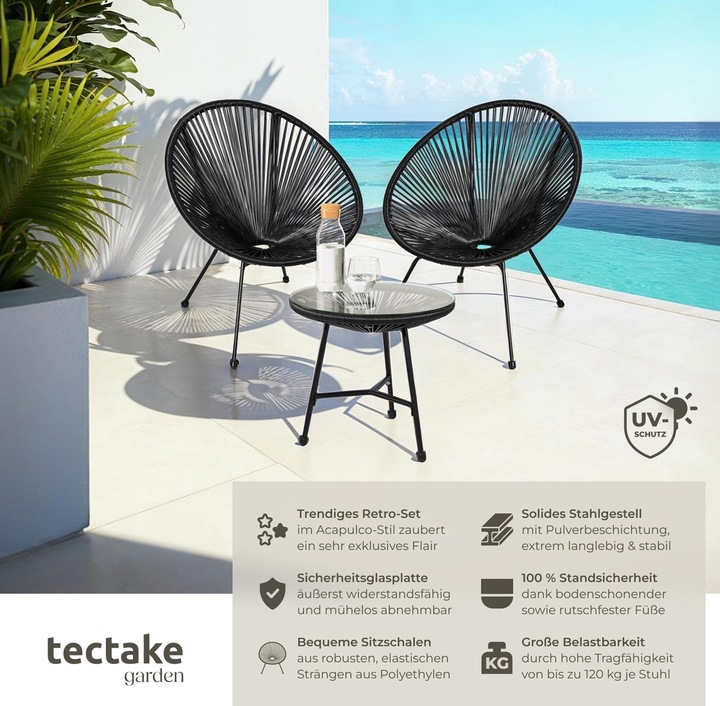 Actual product image tectake Santana (2 chairs, 1 table)