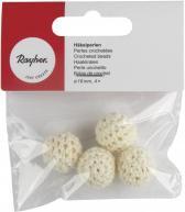 Produktbild Rayher Häkelperlen, 16mm ø, weiss, 4 Stück