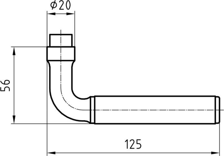 Actual product image Glutz Lever handle 5087 INOX Basel (Door handle)