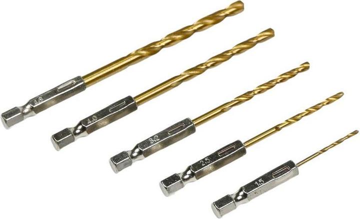 Produktbild ProPlus Bohrerset 5-teilig Titan 1,5/2,5/3,2/4,0/4,8 mm (2,5, 4,0, 4,8 mm - 12,7 mm, 1,5, 3,2)