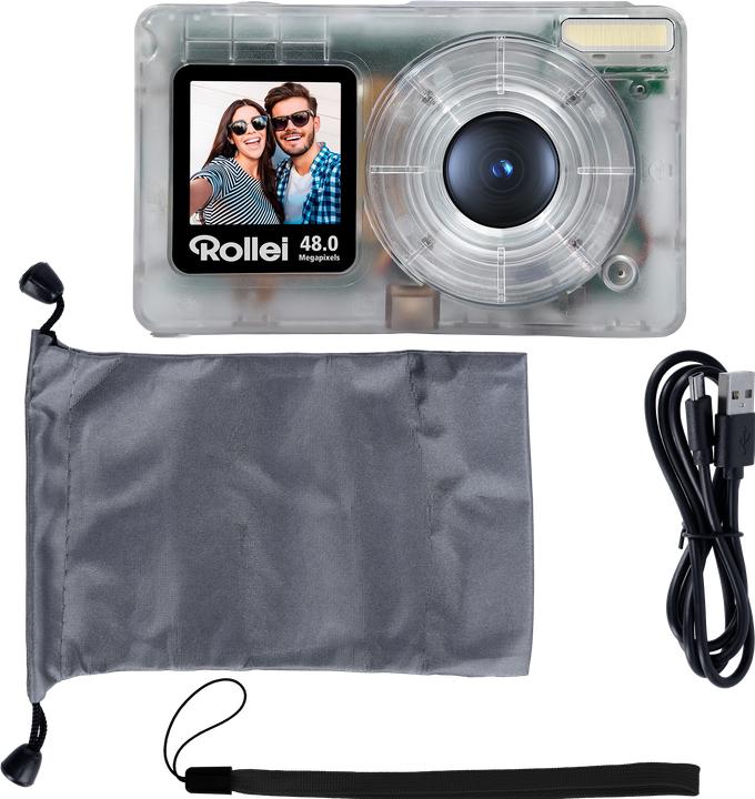 Productafbeelding Rollei Compactline Pocket Digital Camera, Clear (48 Mpx, 1/2,3'')