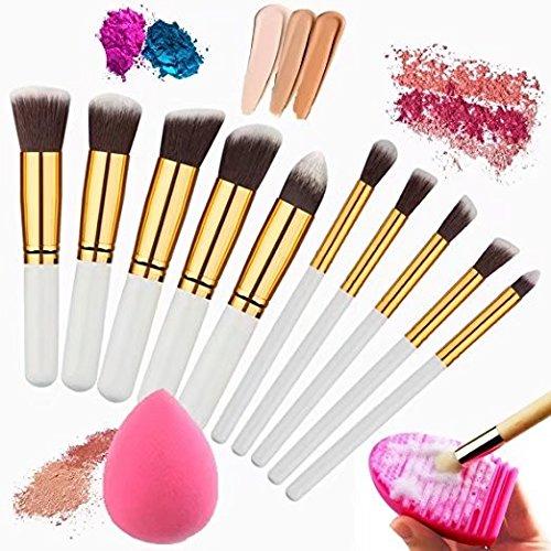 Image du produit JTI Set de pinceaux de maquillage 10 pièces - blanc et or (Set)