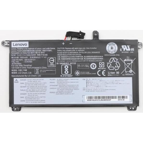 Lenovo Original Akku für ThinkPad T580-20L90021GE (2095 mAh), Notebook Akku, Schwarz