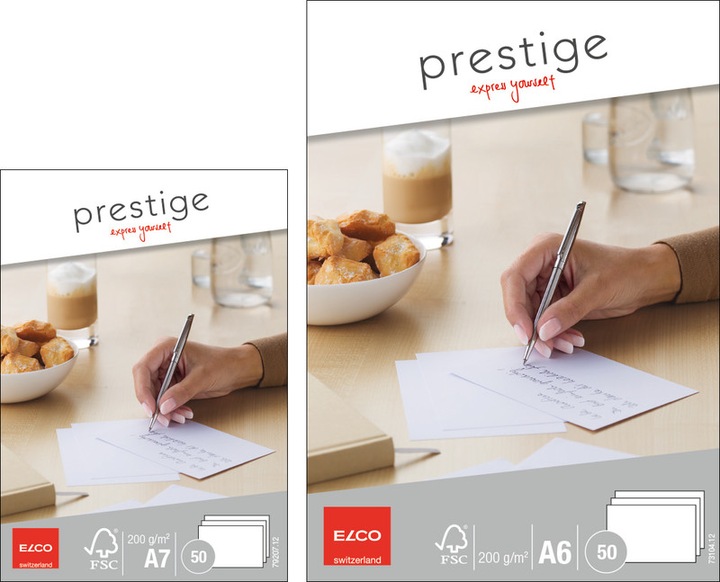 Image du produit Elco Cartes d'écriture Prestige (A6, 200 g/m², 50 x)