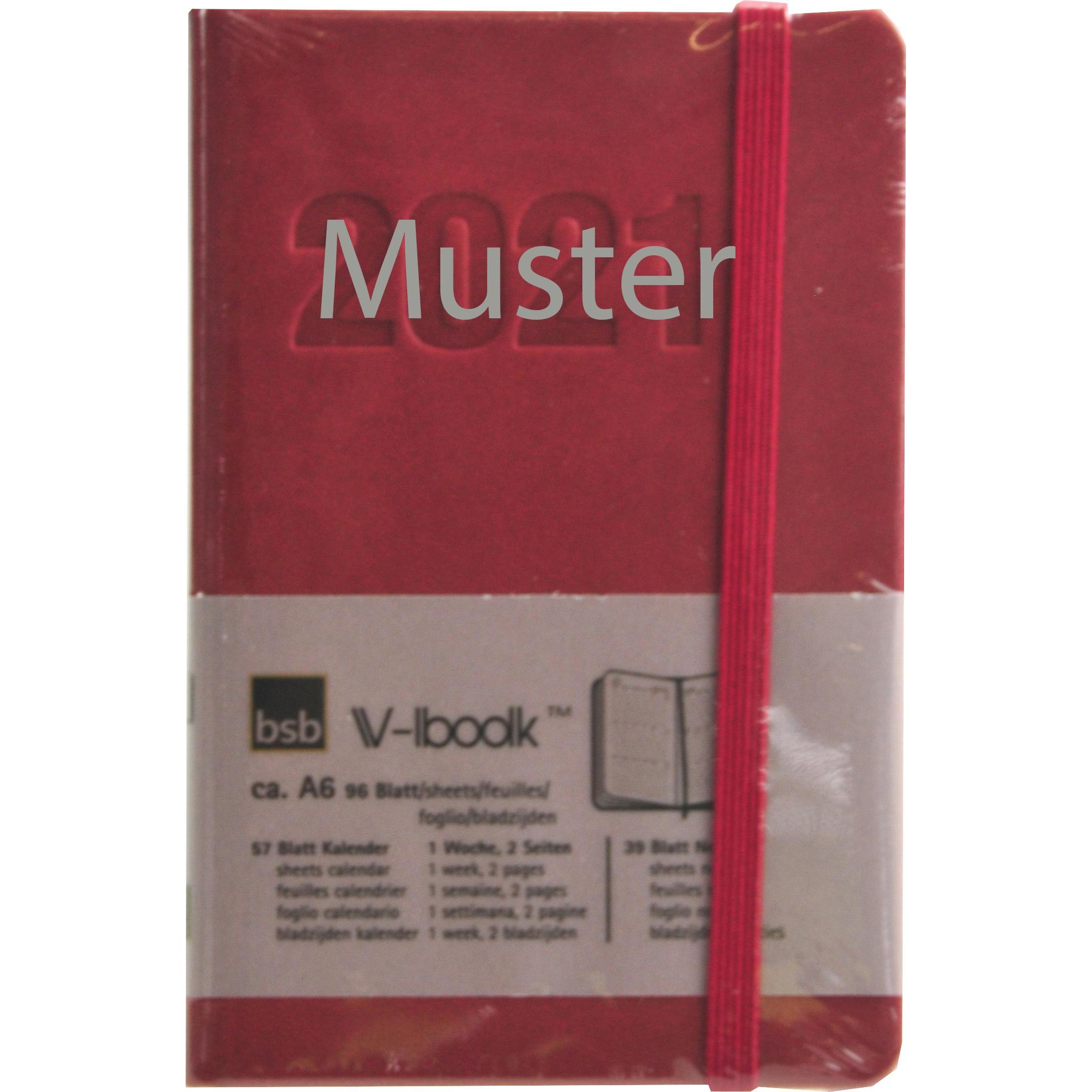 BSB-Obpacher, Agenda, Buchkalender A6 Kunstleder bordeaux (9 x 14 cm)