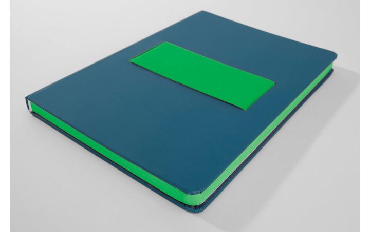 Image du produit Sigel Notizbuch A5 Linescape blau/kiwi (A5, Quadrillé, Couverture rigide)