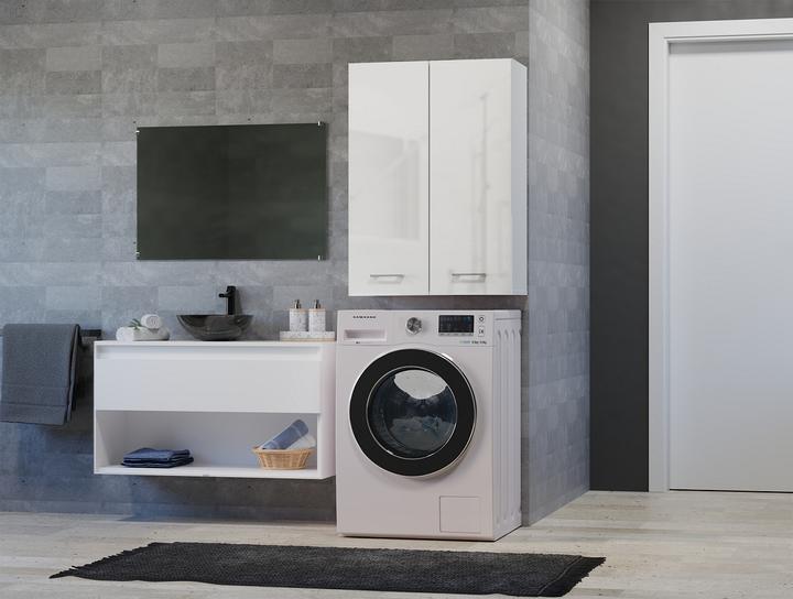 Image du produit Topeshop Armoire au-dessus du lave-linge POLA MINI DD 64x30xH90 blanc brillant