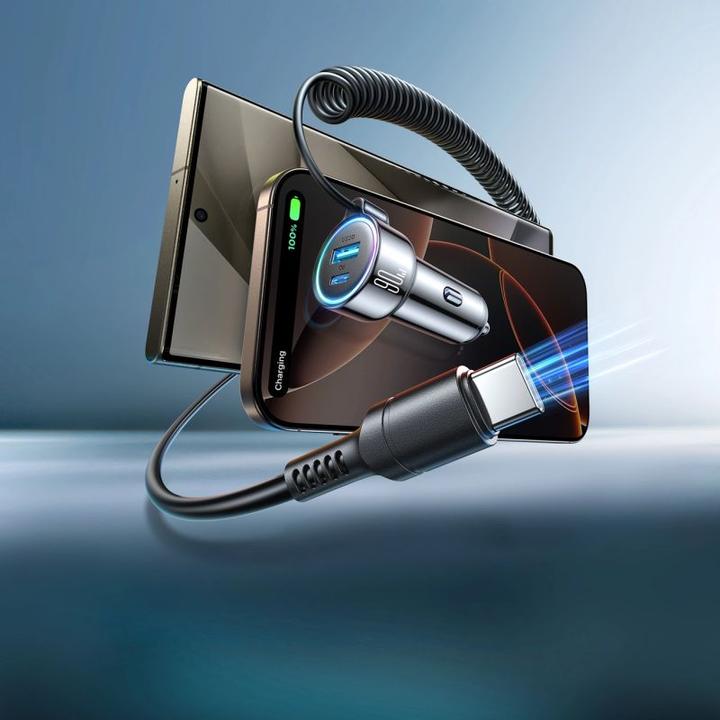 Actual product image Joyroom 3-in-1 Wired Car Charger (55W)