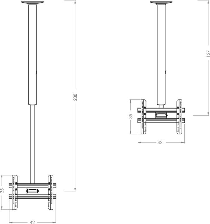 Produktbild VCM Universal VESA TV Deckenhalterung CM3 Maxi Double (Decke, 50 kg, 50" - 93.70")